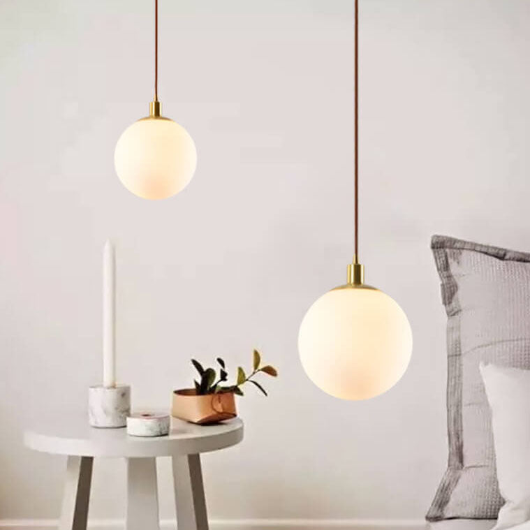 White Globe Pendant Light | Living Room Scandinavian Minimalist Design | Lologe