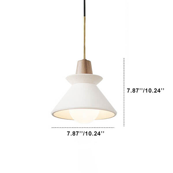 Pendant Light for Kitchen Island | White Cement Tapered Minimalist Design | Lologe