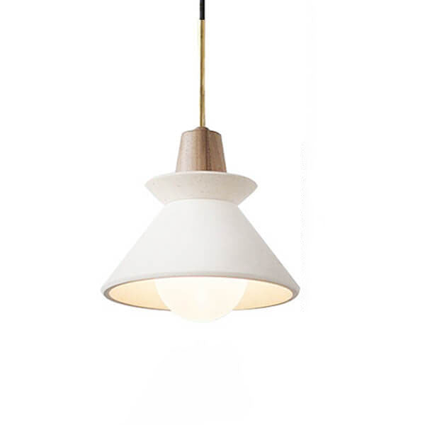 Pendant Light for Kitchen Island | White Cement Tapered Minimalist Design | Lologe