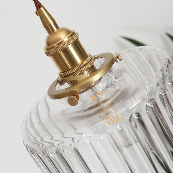Glass Pendant Light for Kitchen Island | Brass Vintage Jar Shade | Lologe