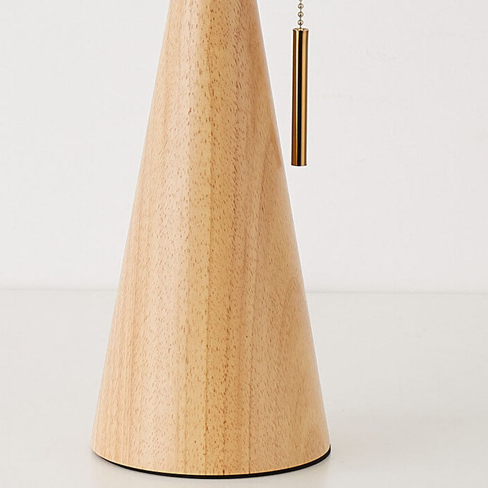 Japanese Pleated Fabric Table Lamp | Wooden Base Minimalist LED Lighting | Lologe