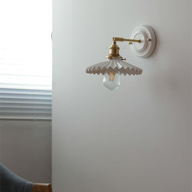Vintage Ceramic Brass Wall Sconce | Living Room Round Design | Lologe