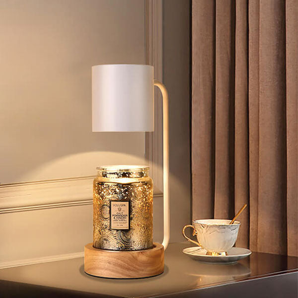 Minimalist Wood Wax Melt Table Lamp | Dimming Timer for Bedroom | Lologe