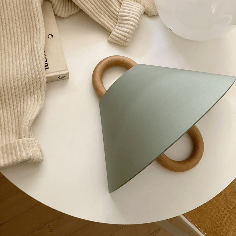 Wood Wall Sconce for Bedroom | Pleated Semi-Circle Shade Modern Lighting | Lologe