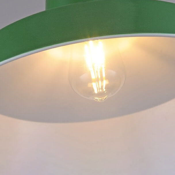 Industrial Green Iron Pendant Light | Vintage Loft Character | Lologe