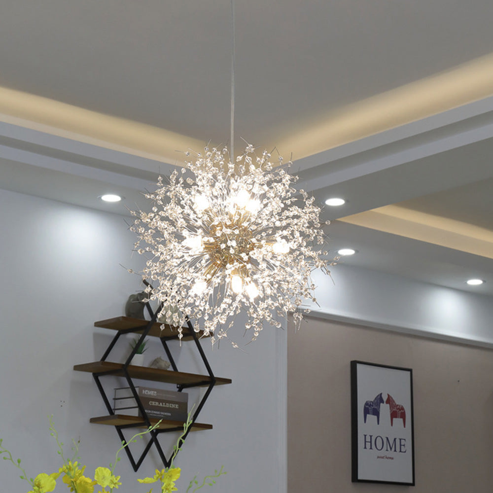 Modern Dandelion Crystal Chandelier | Dining Room | Luxury Firework Pendant | LED Light | Lologe