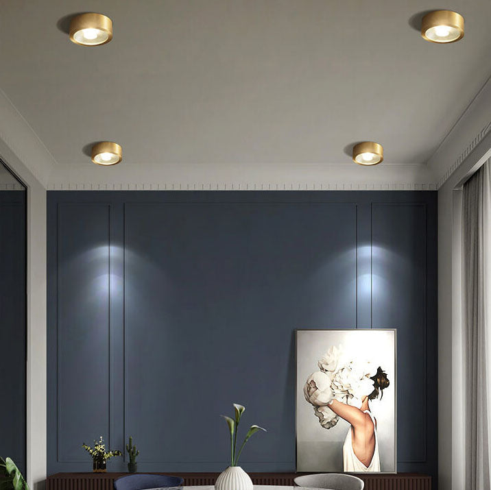 LED Flush Mount Ceiling Light | Living Room | All Copper | Ultra Thin Modern Lighting | Lologe