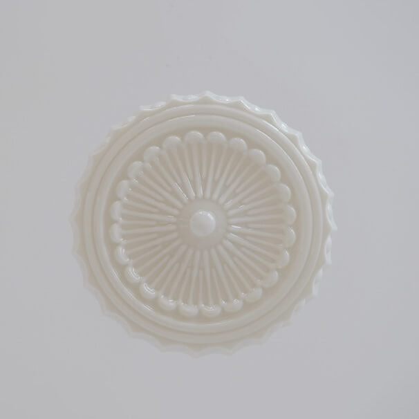 Vintage Glass Semi Flush Mount Ceiling Light | White Drum Shade | Lologe