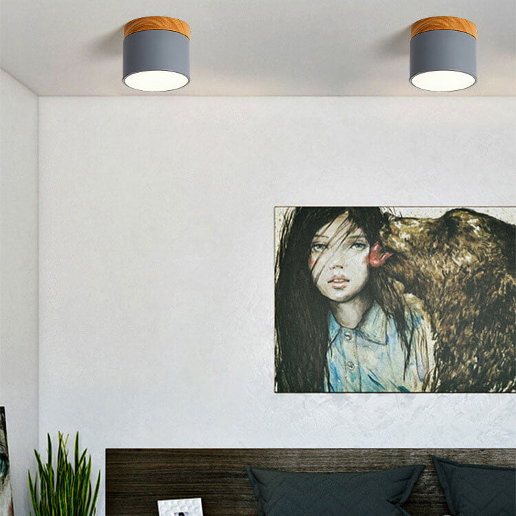 Scandinavian LED Flush Mount Ceiling Light | Solid Wood | 3-Colour | Modern Nordic | Lologe