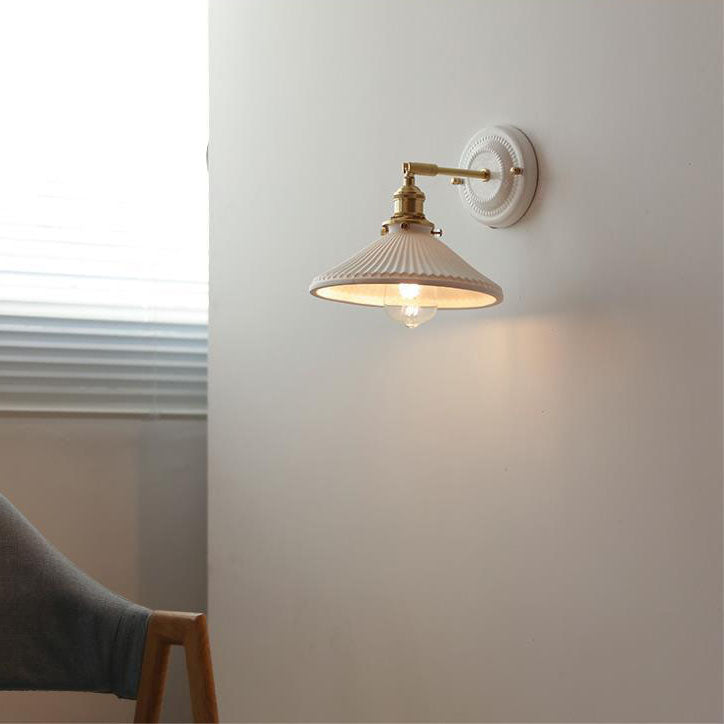 Vintage Ceramic Brass Wall Sconce | Living Room Round Design | Lologe