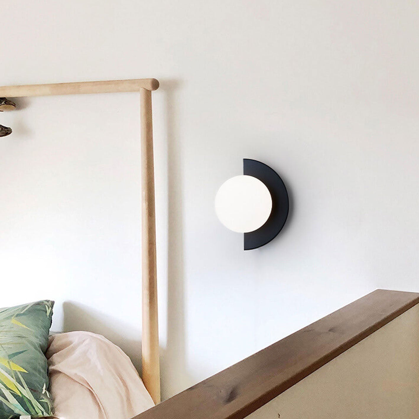 Modern Glass Globe Wall Sconce | Colourful Semi-Circle Design Iron Fixture | Lologe
