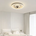 LED Flush Mount Ceiling Fan Light | Modern Minimalist Round | Lologe