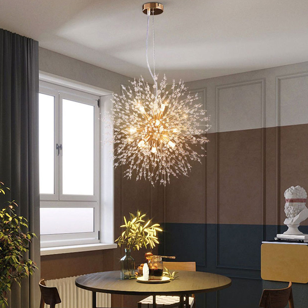 Modern Dandelion Crystal Chandelier | Dining Room | Luxury Firework Pendant | LED Light | Lologe