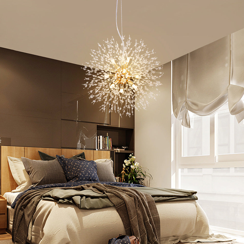 Modern Dandelion Crystal Chandelier | Dining Room | Luxury Firework Pendant | LED Light | Lologe