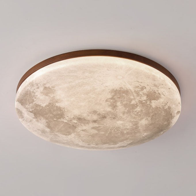 LED Flush Mount Ceiling Light for Bedroom | PVC Wood Grain Nordic Design | Lologe