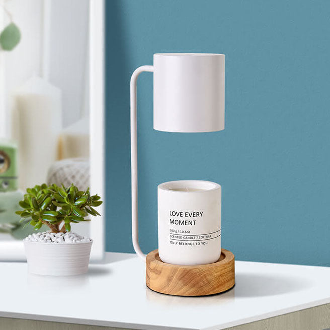 Minimalist Wood Wax Melt Table Lamp | Dimming Timer for Bedroom | Lologe