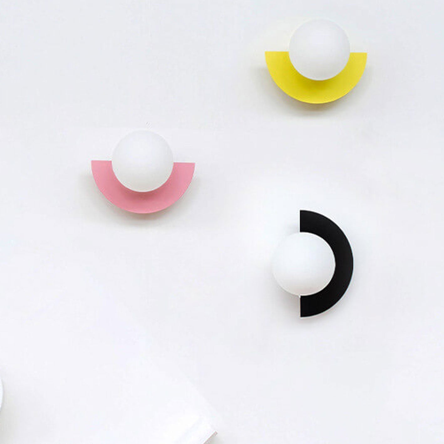 Modern Glass Globe Wall Sconce | Colourful Semi-Circle Design Iron Fixture | Lologe