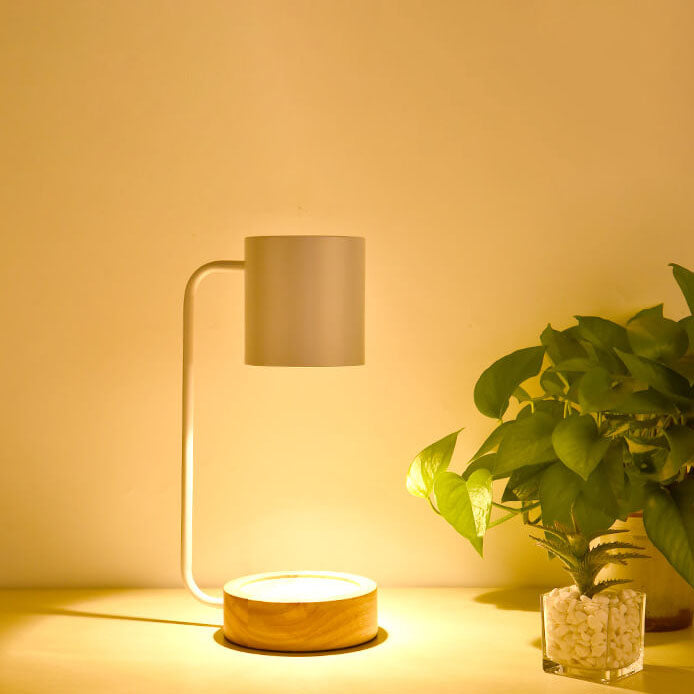 Minimalist Wood Wax Melt Table Lamp | Dimming Timer for Bedroom | Lologe