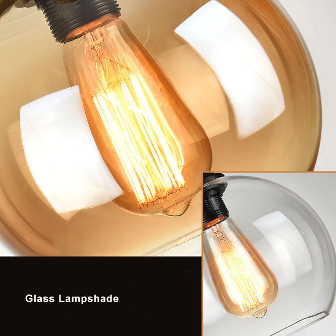 Glass Globe Pendant Light | Rope Hanging Modern Glass Metal | Lologe
