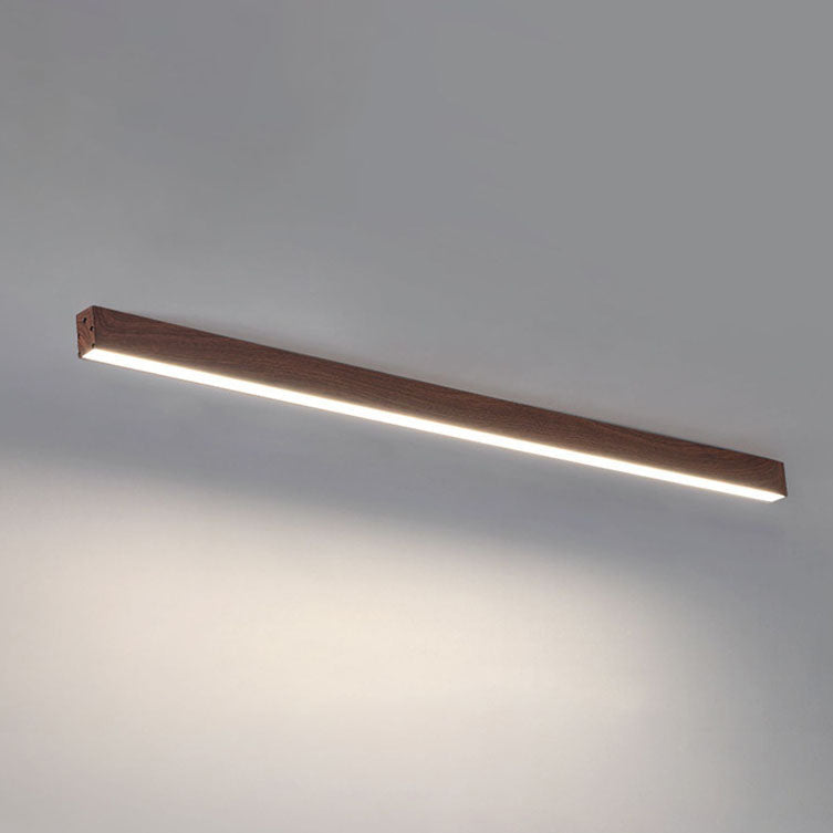Modern LED Flush Mount Ceiling Light | Wood Grain Aluminium Strips | Minimalist | Lologe