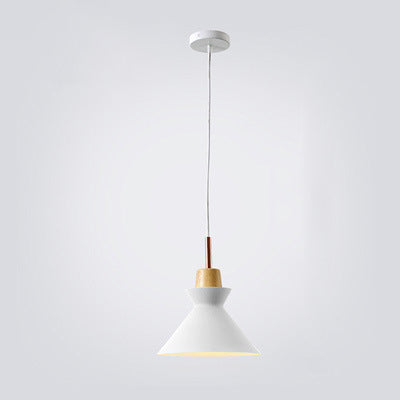 Nordic Pendant Light for Living Room | Oak Wood Iron Bell Dome Design | Lologe