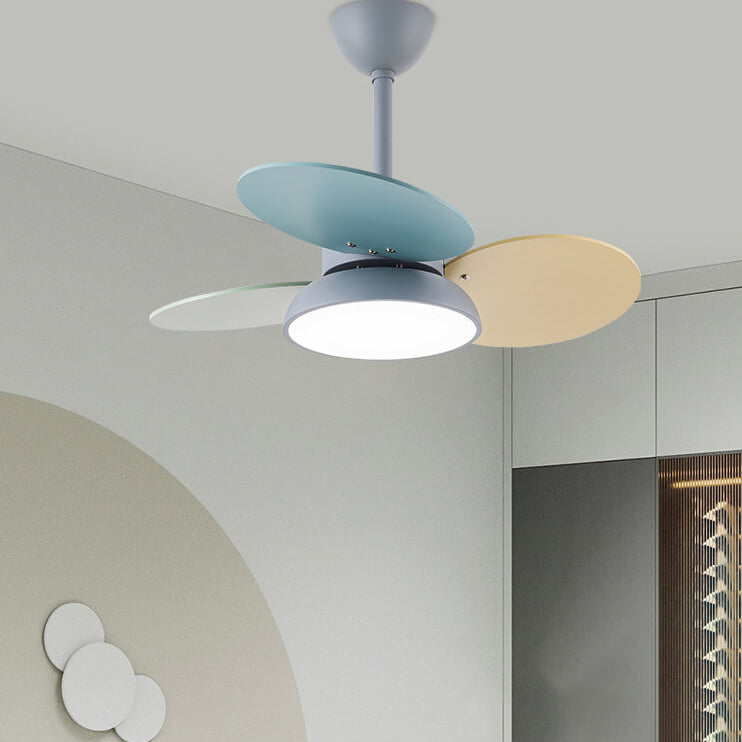 LED Ceiling Fan Light | For Kids Room | Colorful Round Blade | Semi-Flush Mount | Lologe