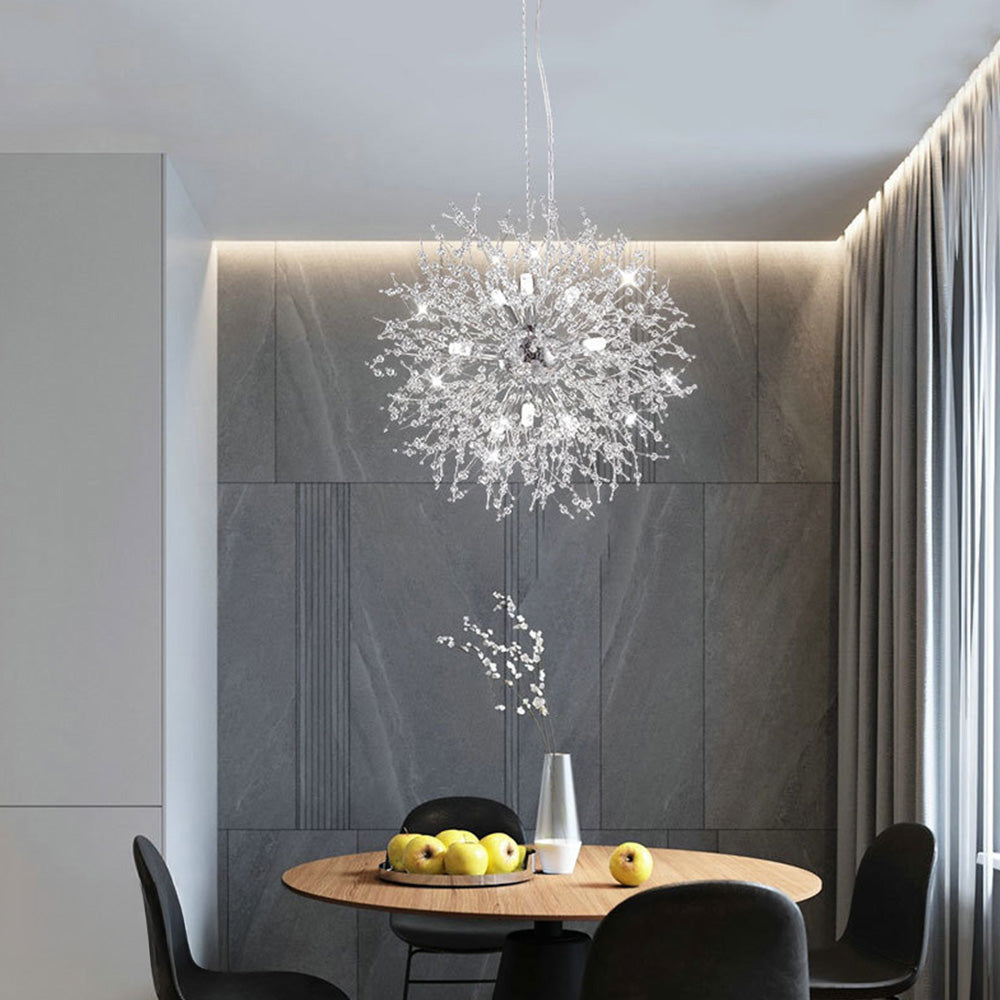 Modern Dandelion Crystal Chandelier | Dining Room | Luxury Firework Pendant | LED Light | Lologe
