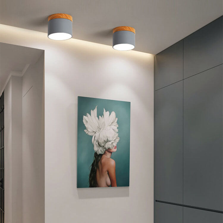 Scandinavian LED Flush Mount Ceiling Light | Solid Wood | 3-Colour | Modern Nordic | Lologe