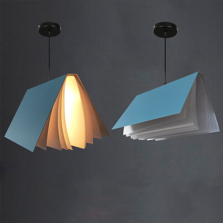 Modern Book Shade Pendant Light | Bedroom PVC Iron Hanging Lamp | Lologe