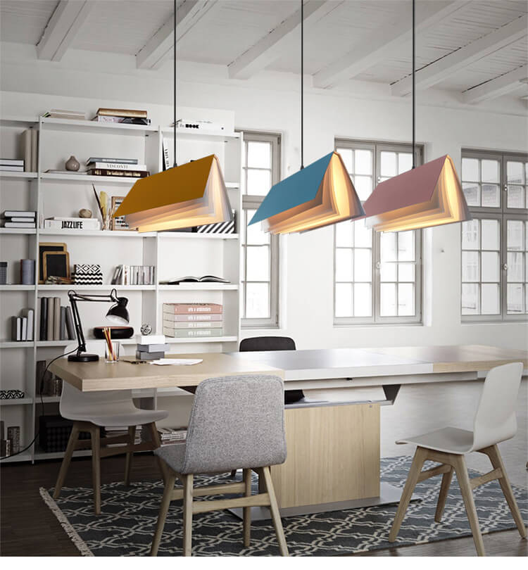 Modern Book Shade Pendant Light | Bedroom PVC Iron Hanging Lamp | Lologe