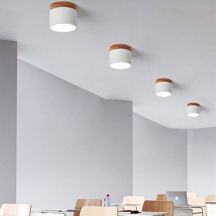 Scandinavian LED Flush Mount Ceiling Light | Solid Wood | 3-Colour | Modern Nordic | Lologe