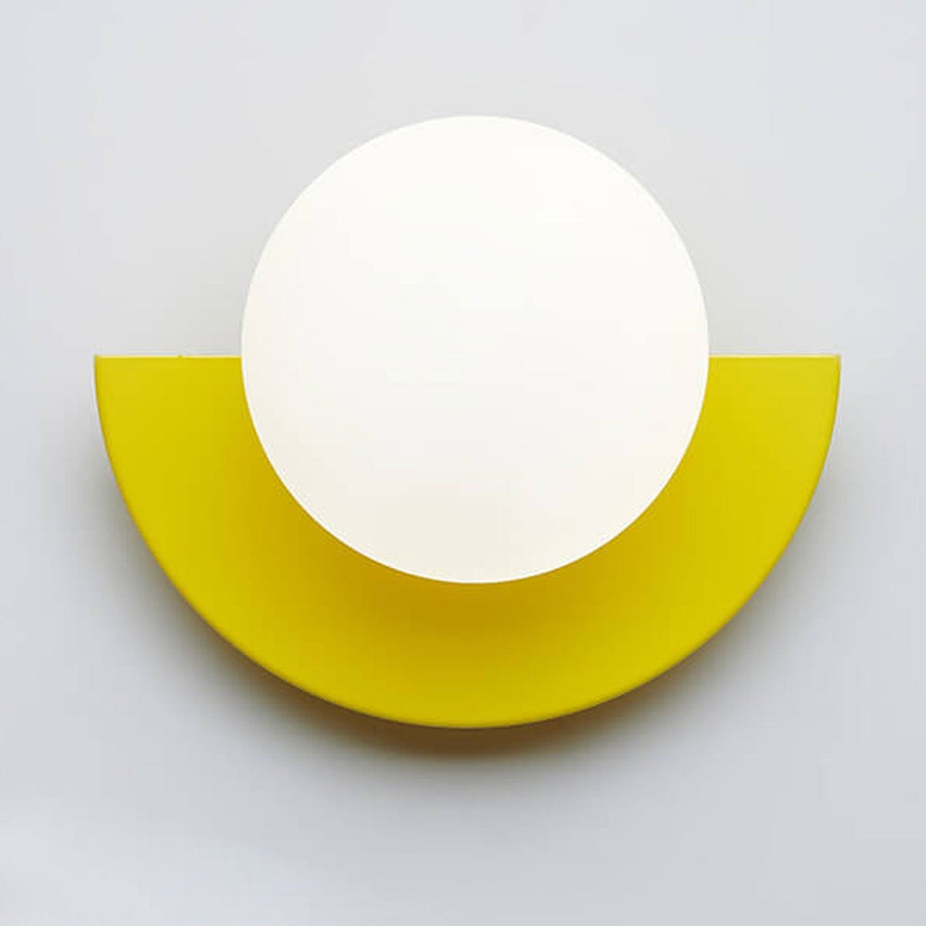 Modern Glass Globe Wall Sconce | Colourful Semi-Circle Design Iron Fixture | Lologe