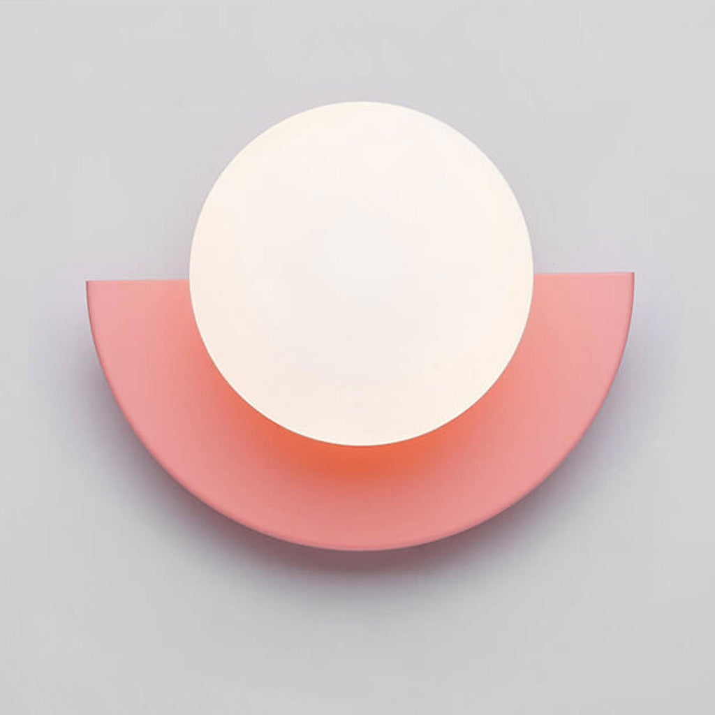 Modern Glass Globe Wall Sconce | Colourful Semi-Circle Design Iron Fixture | Lologe