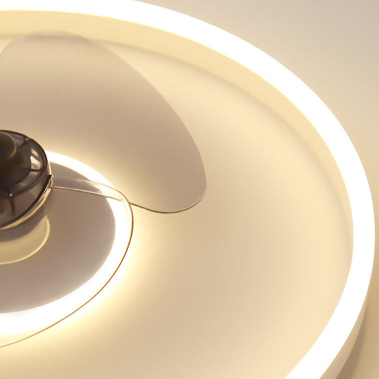 LED Flush Mount Ceiling Fan Light | Modern Minimalist Round | Lologe