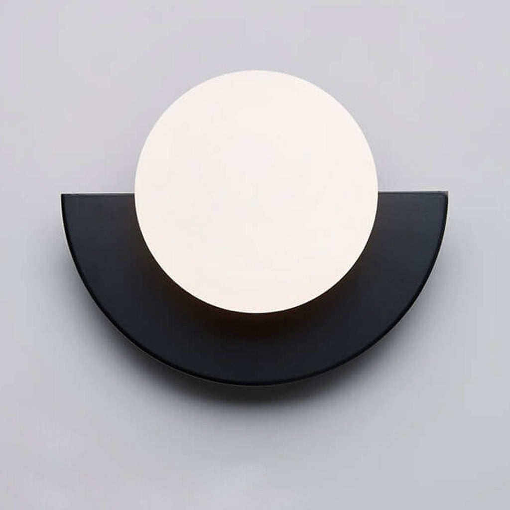 Modern Glass Globe Wall Sconce | Colourful Semi-Circle Design Iron Fixture | Lologe