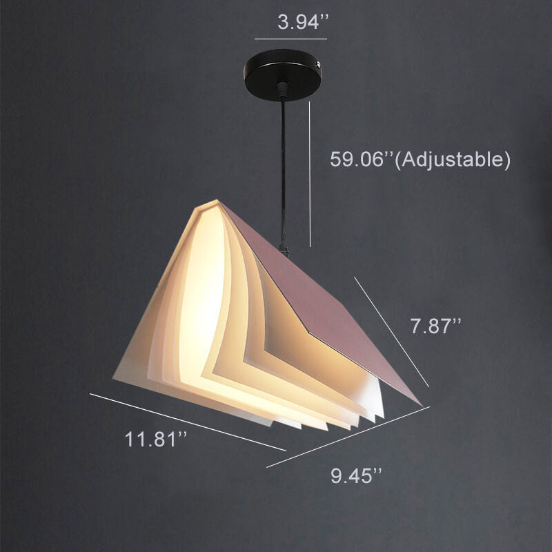 Modern Book Shade Pendant Light | Bedroom PVC Iron Hanging Lamp | Lologe