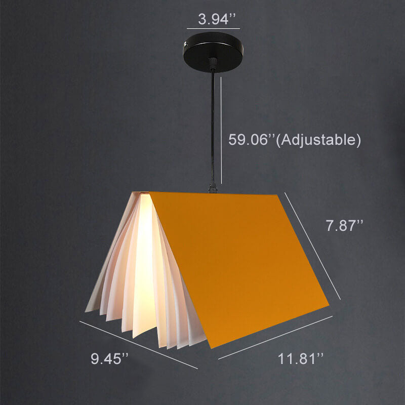 Modern Book Shade Pendant Light | Bedroom PVC Iron Hanging Lamp | Lologe