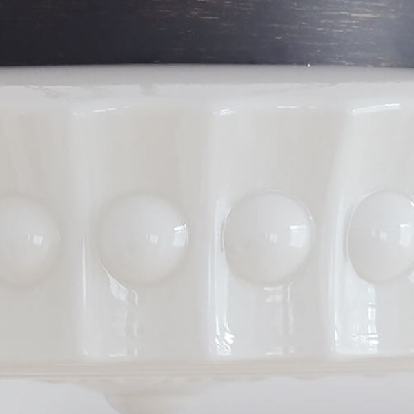 Vintage Glass Semi Flush Mount Ceiling Light | White Drum Shade | Lologe