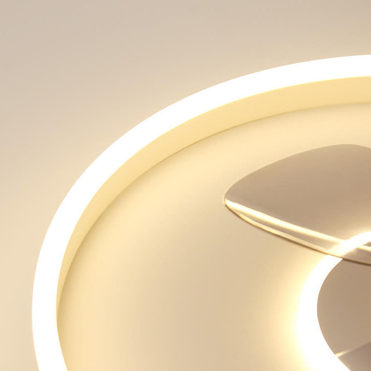LED Flush Mount Ceiling Fan Light | Modern Minimalist Round | Lologe