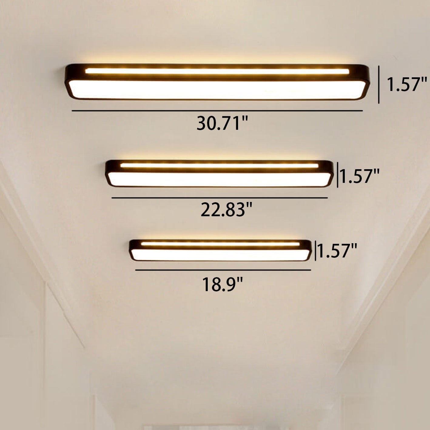 Nordic LED Flush Mount Ceiling Light | Minimalist Long Design | Modern Indoor Lighting | Lologe