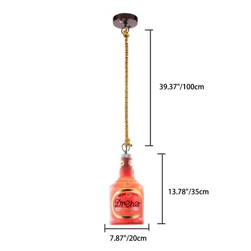 Resin Bottle Pendant Light | Colorful Industrial Ceiling Lighting | Lologe