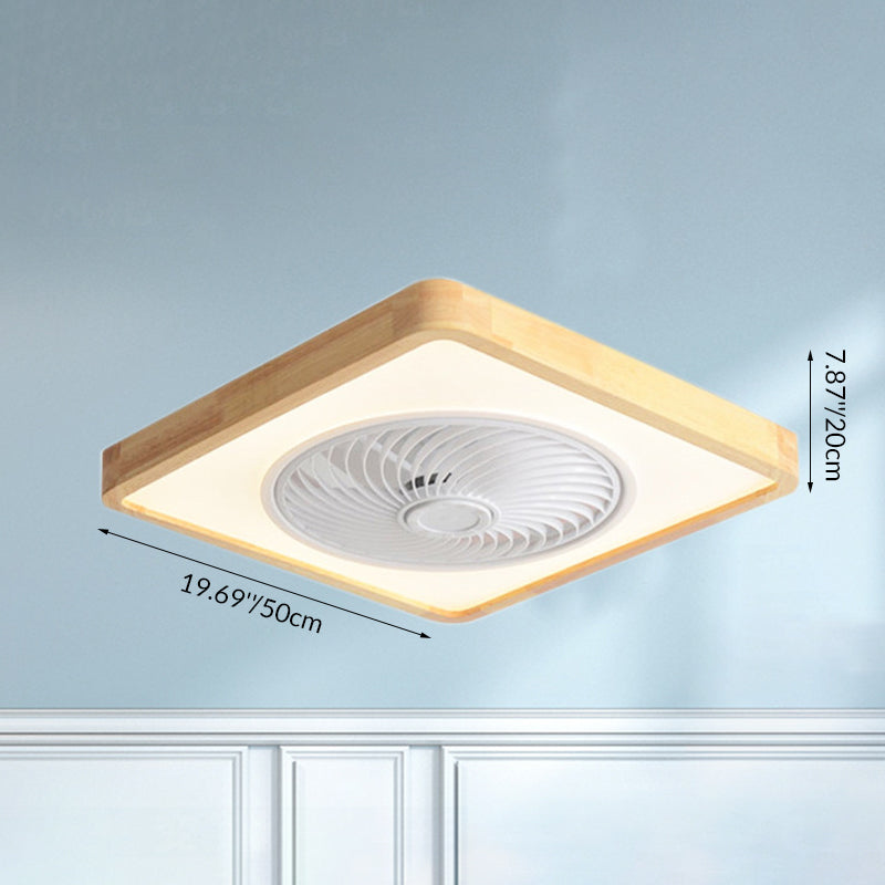 Modern Wood Geometric LED Ceiling Fan Light | Semi-Flush Mount | Lologe
