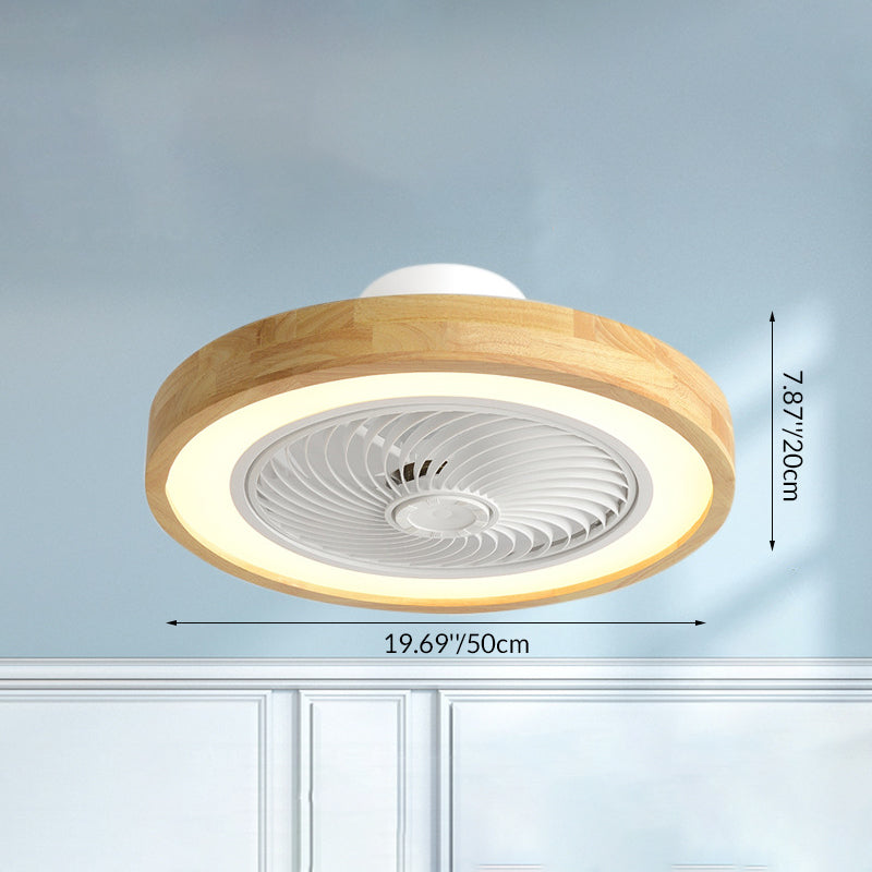Modern Wood Geometric LED Ceiling Fan Light | Semi-Flush Mount | Lologe