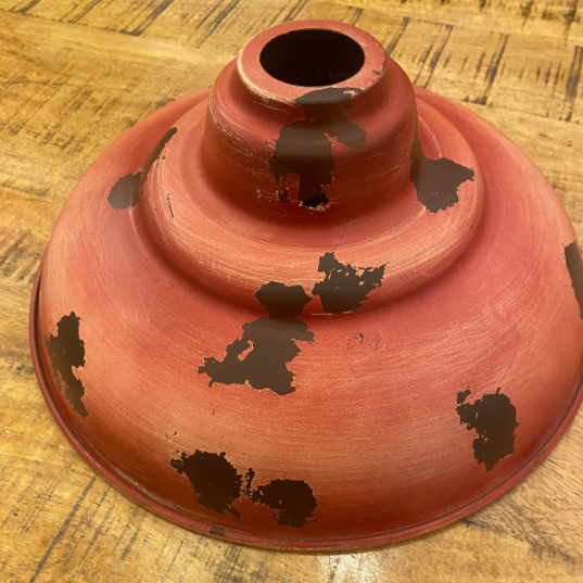 Industrial Dome Pendant Light | Dining Room Ambience | Iron Red Rust Finish | Lologe
