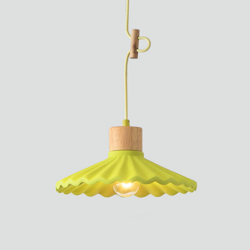 Cement Pendant Light for Living Room | Scalloped Shade Modern Design | Lologe