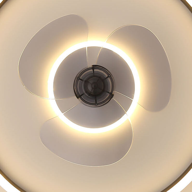 LED Flush Mount Ceiling Fan Light | Modern Minimalist Round | Lologe