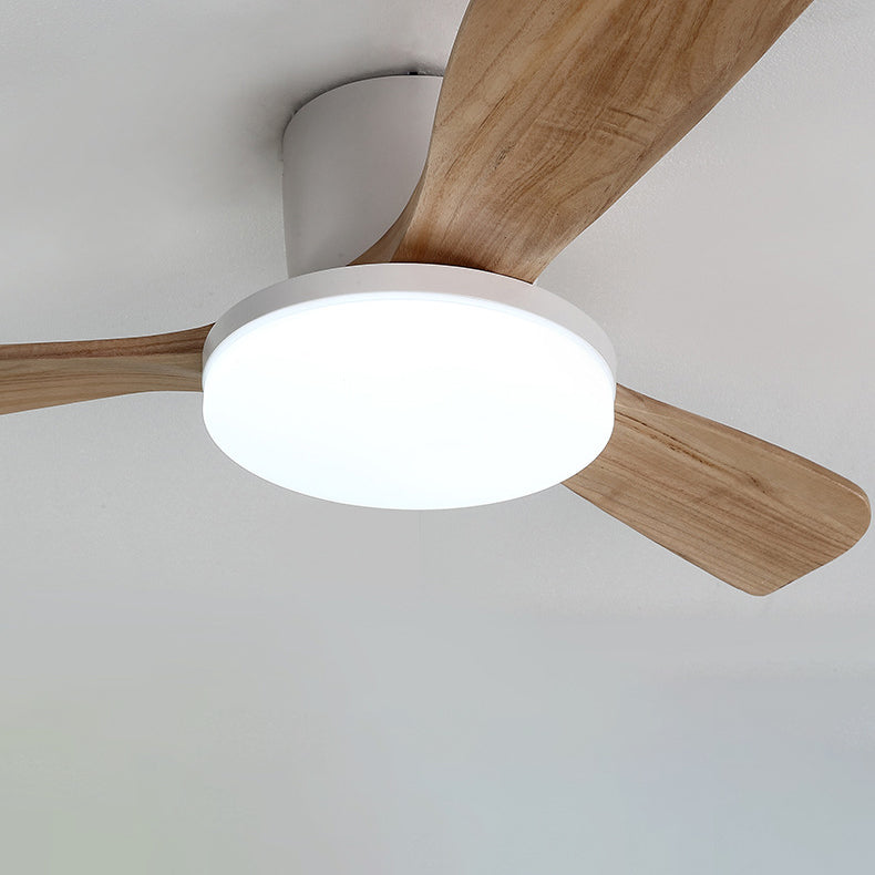 LED Ceiling Fan Light | For Living Room | Copper Wood Acrylic | Semi-Flush Mount | Lologe