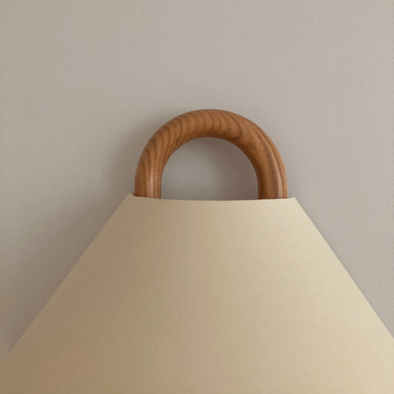 Wood Wall Sconce for Bedroom | Pleated Semi-Circle Shade Modern Lighting | Lologe