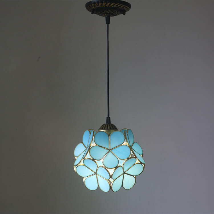Stained Glass Pendant Light | Dining Room | Tiffany Metal 1-Light | Lologe
