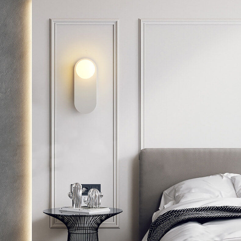 Modern Glass Wall Sconce for Bedroom & Hallway | Metal Ring Base | Lologe